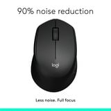 Logitech M330 Silent Plus, Souris Noir, Droitier, Mécanique, RF sans fil, 1000 DPI, Noir