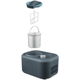 Medion LIFE Machine à glace MD 10169, Sorbetière Noir/en acier inoxydable