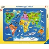 Ravensburger Puzzle enfant carte du monde avec animaux 
