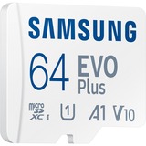 Samsung EVO Plus microSDXC 2024 64 Go Carte memoire Blanc U1 V10 A1 Adaptateur SD inclus