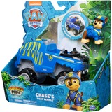 Spin Master Vehicule + Figurine Chase Jungle Pups La Pat' Patrouille, Jeu véhicule PAW Patrol Vehicule + Figurine Chase Jungle Pups La Pat' Patrouille, Voiture de police, PAW Patrol, 3 an(s), Plastique, Noir, Bleu