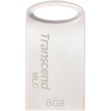 Transcend JetFlash elite 720 lecteur USB flash 8 Go USB Type-A 3.2 Gen 1 (3.1 Gen 1) Argent, Clé USB Argent, 8 Go, USB Type-A, 3.2 Gen 1 (3.1 Gen 1), Sans capuchon, 3,3 g, Argent