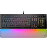 Turtle Beach Vulcan II Max - Clavier gaming PC optique et mécanique, touches rétro-éclairées RGB personnalisables et repose-poignet, Smart Keys, interrupteurs Titan II linéaires et fluides, plaque en aluminium, durabilité 200 millions de frappes - Noir Noir/transparent, Layout DE, TITAN II Optical Red