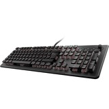 Turtle Beach Vulcan II Max - Clavier gaming PC optique et mécanique, touches rétro-éclairées RGB personnalisables et repose-poignet, Smart Keys, interrupteurs Titan II linéaires et fluides, plaque en aluminium, durabilité 200 millions de frappes - Noir Noir/transparent, Layout DE, TITAN II Optical Red