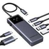 UGREEN 35998 hub & concentrateur USB Type-C 10000 Mbit/s, Station d'accueil Argent, USB Type-C, HDMI, USB 3.2 Gen 1 (3.1 Gen 1) Type-A, USB Type-C, 10000 Mbit/s, 100 W, 4K Ultra HD