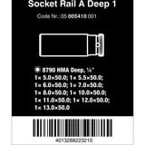 Wera Barre magnétique à douilles A Deep 1 Jeu d'embouts de clé à douille 1/4", Clés mixtes à cliquet Noir/Vert