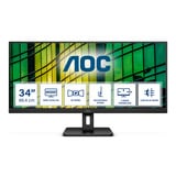 AOC E2 U34E2M/BK écran plat de PC 86,4 cm (34") 3440 x 1440 pixels UltraWide Quad HD LED Noir Moniteur Noir, 1x DisplayPort, 2x HDMI, 86,4 cm (34"), 3440 x 1440 pixels, UltraWide Quad HD, LED, 4 ms, Noir