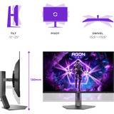 AOC  31.5" 4K UHD Moniteur gaming  Noir/Argent