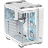 ASUS TUF GAMING GT502 Horizon TG ARGB White Midi Tower Blanc, boîtier pc Blanc | 2x USB-A | 1x USB-C | RGB | Verre Trempé