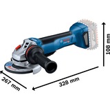 Bosch GWS 18V-10 P PROFESSIONAL meuleuse d'angle 9000 tr/min 1000 W 1,9 kg Bleu/Noir, 9000 tr/min, Batterie, 1,9 kg, Moteur sans balai
