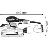 Bosch Ponceuse vibrante GSS 280 AVE Professional Bleu, Ponceuse orbitale, Bride/Velcro, 11000 tr/min, 16000 OPM, 22000 OPM, 2,4 mm