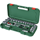 Bosch Set de cliquet 1/2" avec douilles, 25 pièces, Clés mixtes à cliquet Vert