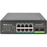 Digitus Commutateur industriel Gigabit PoE+ 8 ports avec 2 ports de liaison montante SFP, Switch Non-géré, Gigabit Ethernet (10/100/1000), Connexion Ethernet, supportant l'alimentation via ce port (PoE)