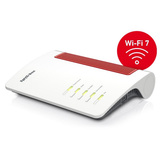 FRITZ! FRITZ!Box 4690, Routeur Box 4690, Wi-Fi 7 (802.11be), Bi-bande (2,4 GHz / 5 GHz), Ethernet/LAN, Rouge, Blanc, Routeur