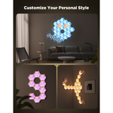 Govee Panneaux lumineux hexagonaux Glide Ultra pack de 7, Lumière LED Gris