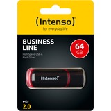 Intenso 64GB USB2.0 lecteur USB flash 64 Go USB Type-A 2.0 Noir, Rouge, Clé USB Noir/Rouge, 64 Go, USB Type-A, 2.0, 28 Mo/s, Casquette, Noir, Rouge