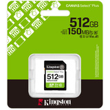 Kingston Canvas Select Plus 512 Go SDXC, Carte mémoire UHS-I U3, Class 10, V30