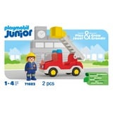 PLAYMOBIL Junior : Véhicule échelle de pompiers, Jouets de construction 