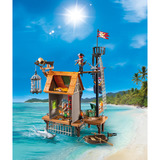 PLAYMOBIL Pirates port pirate avec prison de corsaires, Jouets de construction 