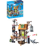 PLAYMOBIL Pirates port pirate avec prison de corsaires, Jouets de construction 