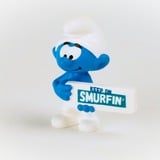Schleich Schtroumpfs Schtroumpf et son panneau, Figurine 3 an(s), Bleu, Blanc