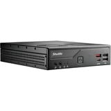Shuttle Slim PC DH810 , S1851, 1x HDMI (2.1), 1x DP, 1x USB-C (DP), 1x 2.5", 2x M.2, 2x LAN (Intel 1G + 2.5G), 2x COM, fonctionnement permanent 24/7, attaches VESA, Barebone Noir, S1851, 1x HDMI (2.1), 1x DP, 1x USB-C (DP), 1x 2.5", 2x M.2, 2x LAN (Intel 1G + 2.5G), 2x COM, fonctionnement permanent 24/7, attaches VESA, 1,35L mini PC, Mini PC type barebone, LGA 1851 (Socket V1), DDR5-SDRAM, M.2, PCI Express, SATA, 120 W