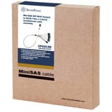 SilverStone Câble adaptateur SST-CPS05-RE, mini-SAS SFF 8643 > 4x SATA Bleu clair