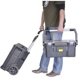 Stanley SERVANTE MODULO 2 EN 1 AVEC BOITE ORGANISEUR, Valise à roulettes Noir, Valise sur roulette, Noir, Jaune