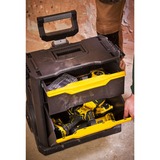 Stanley SERVANTE MODULO 2 EN 1 AVEC BOITE ORGANISEUR, Valise à roulettes Noir, Valise sur roulette, Noir, Jaune