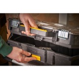 Stanley SERVANTE MODULO 2 EN 1 AVEC BOITE ORGANISEUR, Valise à roulettes Noir, Valise sur roulette, Noir, Jaune