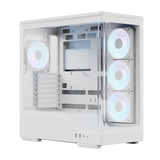 Aerocool  boîtier midi tower Blanc | 2x USB-A | 1x USB-C | RGB | Window