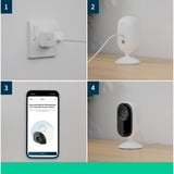 Arlo Essential caméra intérieure 2K, Caméra de surveillance Blanc/Noir