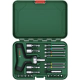 Bosch Tournevis à cliquet avec poignée en T et jeu de bits, 22 pièces, Set d'embouts de vissage Vert/Noir