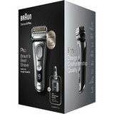 Braun Series 9 9467cc Wet & Dry Rasoir à grille Tondeuse Noir, Gris Argent, Rasoir à grille, Active Quattro Head, Noir, Gris, Chargement, Batterie, Lithium-Ion (Li-Ion)