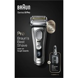 Braun Series 9 9467cc Wet & Dry Rasoir à grille Tondeuse Noir, Gris Argent, Rasoir à grille, Active Quattro Head, Noir, Gris, Chargement, Batterie, Lithium-Ion (Li-Ion)