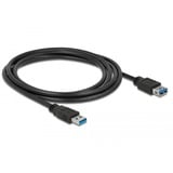 DeLOCK Câble de rallonge USB 3.2 Gen 1, connecteur USB-A > prise USB-A, Câble d'extension Noir