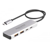 DeLOCK DeLock USB 10 Gops USB Type-C Hub avec 2, Hub USB Gris