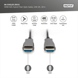 Digitus AK-330125-300-S, Câble Noir