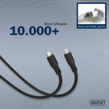 Digitus Câble de connexion en silicone USB4 Gen 3x2 USB-C > USB-C Noir