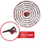 EINHELL Souffleur sans fil Power X-Change TE-CB 18/270 Li - Solo, 18 Volts Rouge/Noir