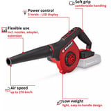 EINHELL Souffleur sans fil Power X-Change TE-CB 18/270 Li - Solo, 18 Volts Rouge/Noir