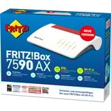 FRITZ! 7590 AX Routeurs sans fil, Routeur maillé Box 7590 AX, Wi-Fi 6 (802.11ax), Bi-bande (2,4 GHz / 5 GHz), Ethernet/LAN, ADSL2+, Blanc, Routeur
