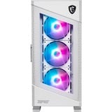 MSI MPG 100R WHITE Midi Tower Blanc, boîtier pc Blanc | 2x USB-A | 1x USB-C | RGB | Verre Trempé