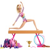 Mattel Ensemble de gymnastique Barbie avec poupée blonde et poutre d'équilibre 
