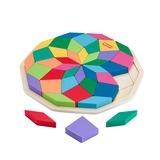 Mattel Fisher-Price-Puzzle Mandala en Bois-Puzzle 40 pièces motif géométrique 3 an(s), Bois, Multicolore