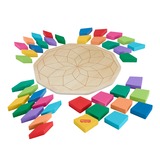Mattel Fisher-Price-Puzzle Mandala en Bois-Puzzle 40 pièces motif géométrique 3 an(s), Bois, Multicolore