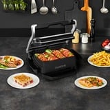 Tefal OptiGrill + GC714D Gril de contact grill à contact électrique Argent/Noir, Acier inoxydable, Rectangulaire, 600 cm², Aluminium, Thermoplastique, Prêt, Temperature