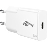 goobay Chargeur rapide USB-C PD GaN Slim (30 W) Blanc, 1x USB-C