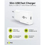 goobay Chargeur rapide USB-C PD GaN Slim (30 W) Blanc, 1x USB-C
