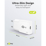 goobay Chargeur rapide USB-C PD GaN Slim (30 W) Blanc, 1x USB-C